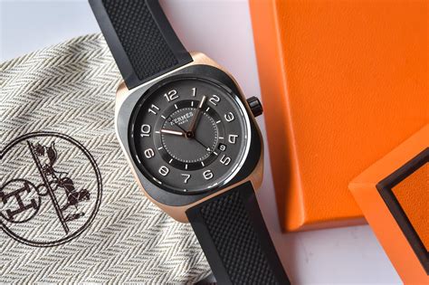 black hermes watch|Hermes unisex watch.